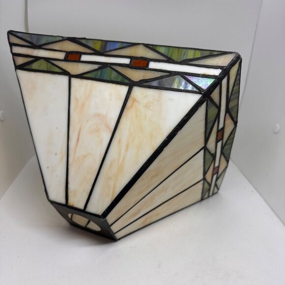 Vintage Tiffany Style Mission Lamp Shade stained Glass 10.5" Square - Picture 2 of 14